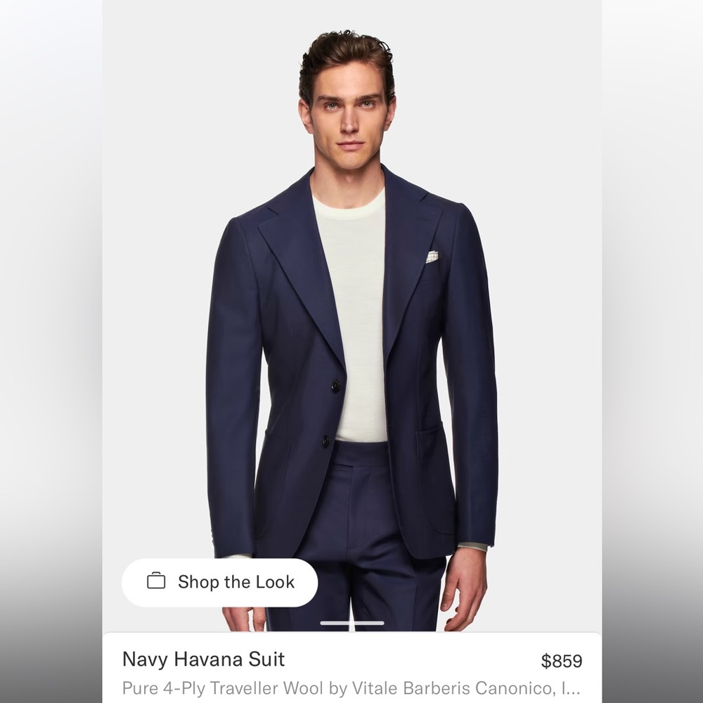 4ply navy havana suit. 36R